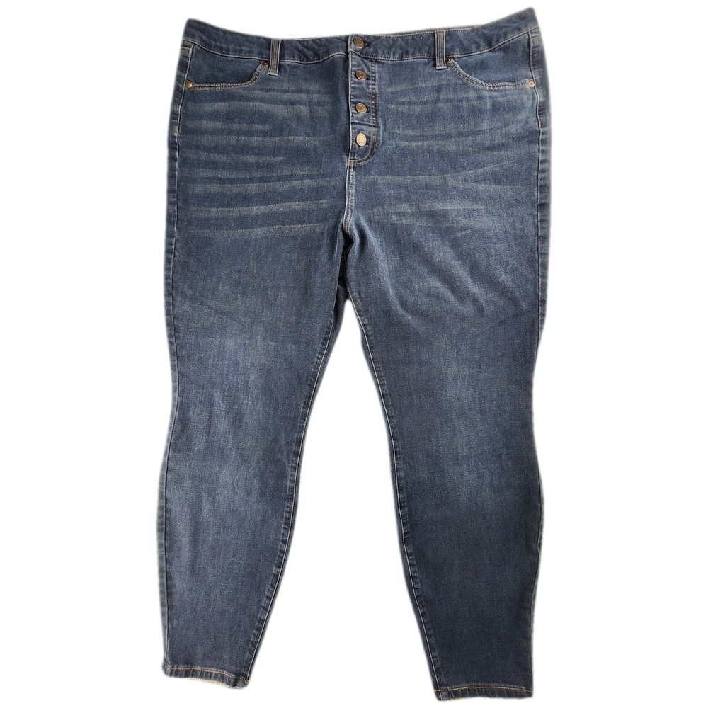 Lauren Conrad Womens 22W Dark Wash Skinny Jeans Plus Size